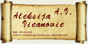 Aleksija Vicanović vizit kartica